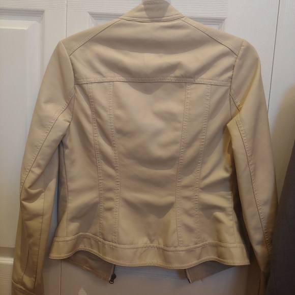 NWOT cream leather jacket // size XS - Picture 4 of 5